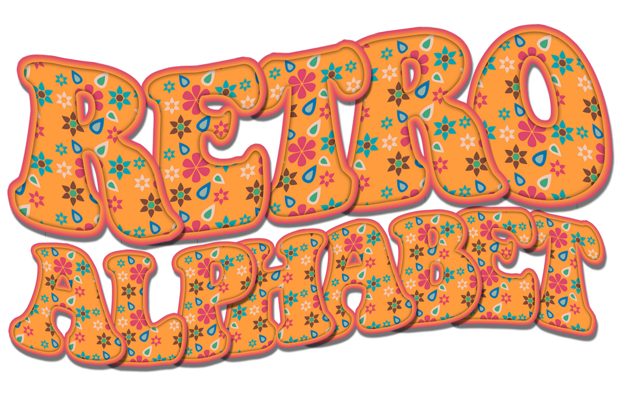 Orange Retro 70s Alphabet Design Letters