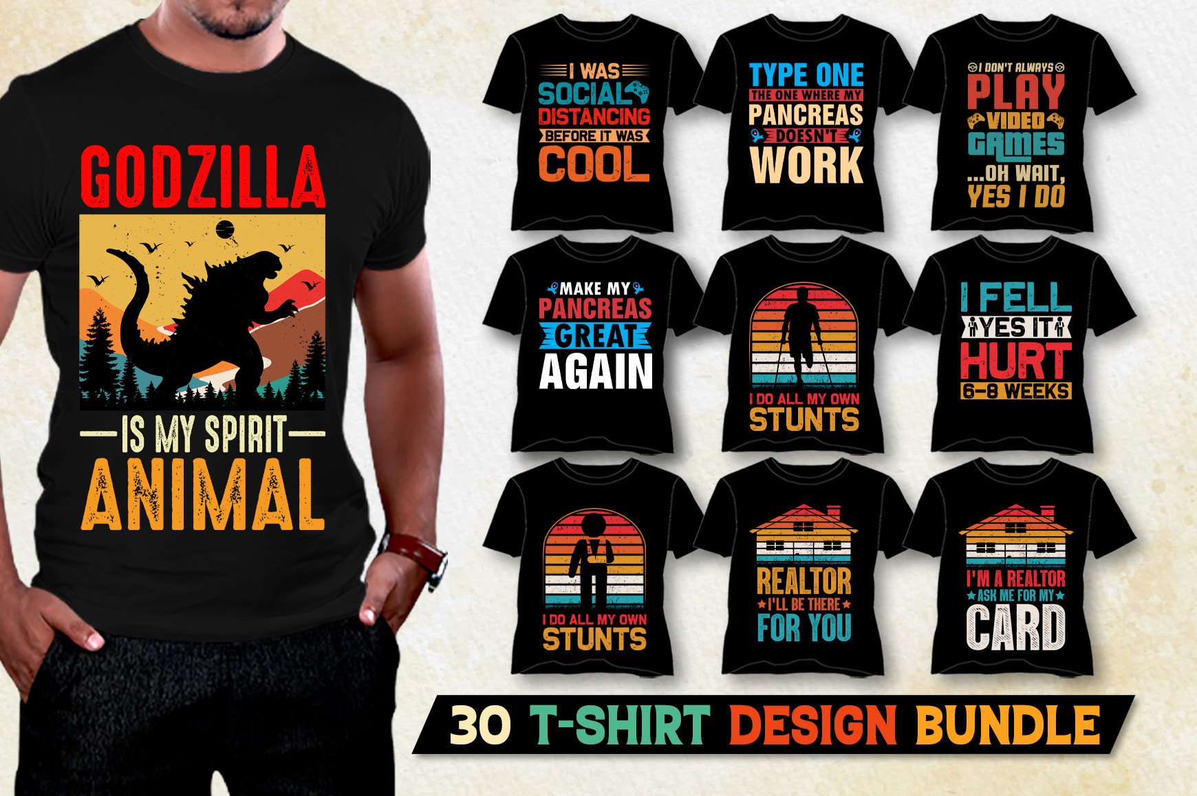 T-Shirt Design Bundle for POD